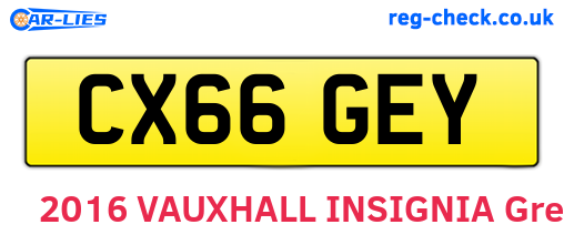 CX66GEY are the vehicle registration plates.