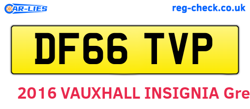 DF66TVP are the vehicle registration plates.