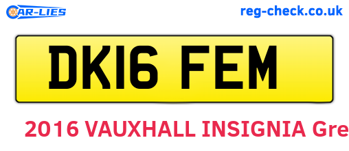 DK16FEM are the vehicle registration plates.