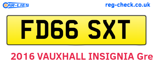 FD66SXT are the vehicle registration plates.