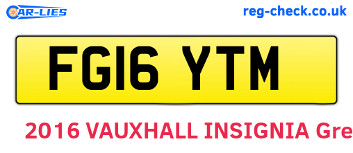 FG16YTM are the vehicle registration plates.