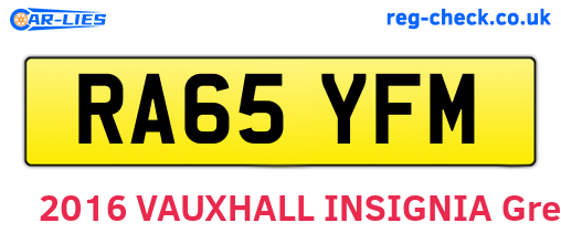 RA65YFM are the vehicle registration plates.