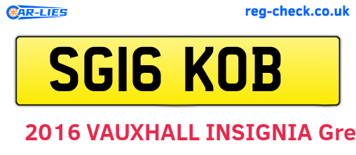 SG16KOB are the vehicle registration plates.