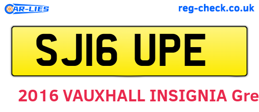 SJ16UPE are the vehicle registration plates.