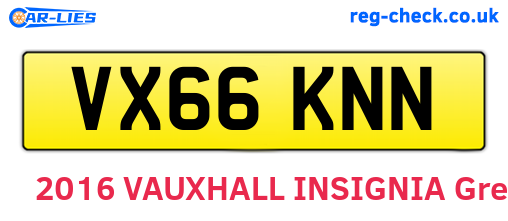 VX66KNN are the vehicle registration plates.