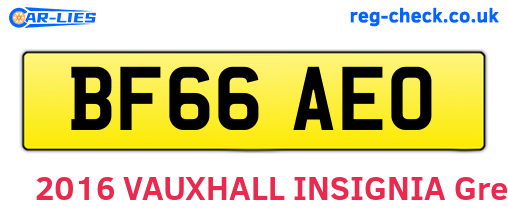 BF66AEO are the vehicle registration plates.