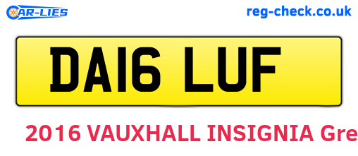 DA16LUF are the vehicle registration plates.