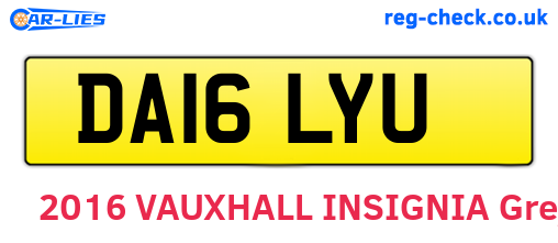 DA16LYU are the vehicle registration plates.