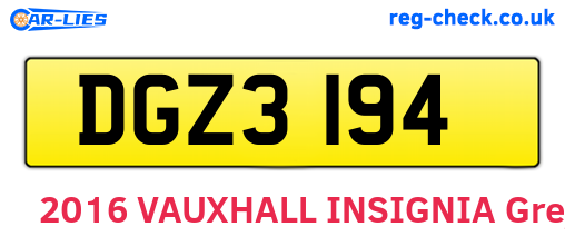 DGZ3194 are the vehicle registration plates.