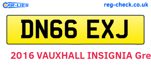 DN66EXJ are the vehicle registration plates.