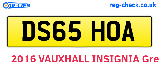 DS65HOA are the vehicle registration plates.