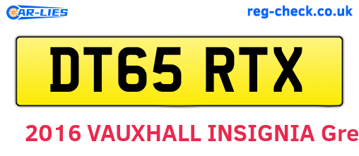 DT65RTX are the vehicle registration plates.