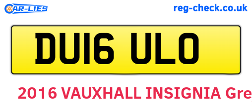 DU16ULO are the vehicle registration plates.