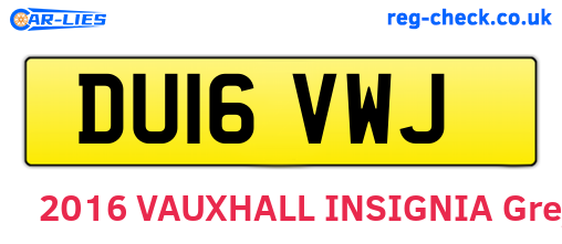 DU16VWJ are the vehicle registration plates.