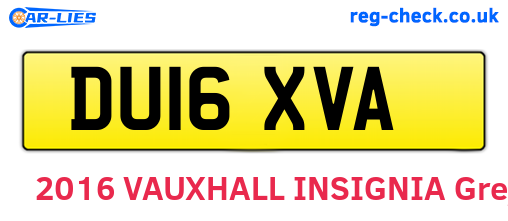 DU16XVA are the vehicle registration plates.