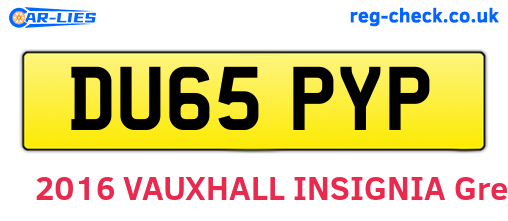 DU65PYP are the vehicle registration plates.