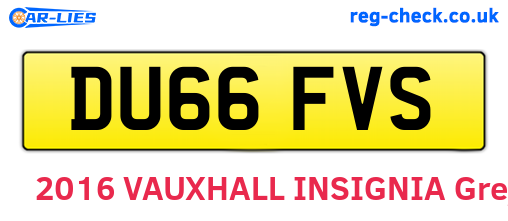 DU66FVS are the vehicle registration plates.