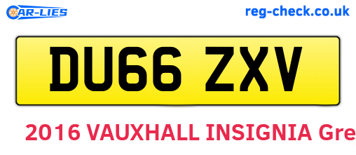 DU66ZXV are the vehicle registration plates.