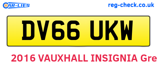 DV66UKW are the vehicle registration plates.
