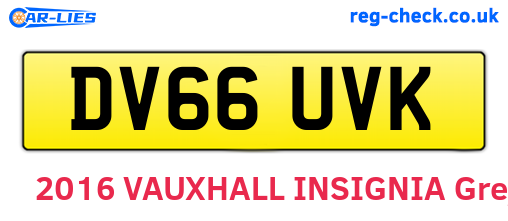 DV66UVK are the vehicle registration plates.