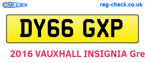 DY66GXP are the vehicle registration plates.