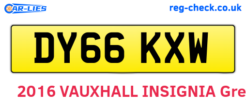 DY66KXW are the vehicle registration plates.