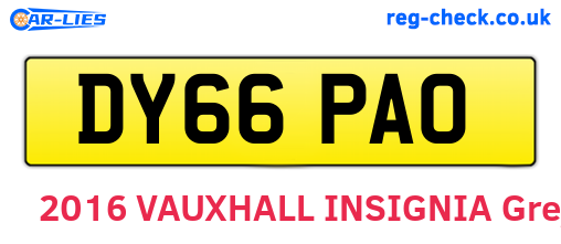 DY66PAO are the vehicle registration plates.