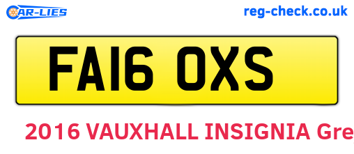 FA16OXS are the vehicle registration plates.