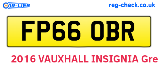 FP66OBR are the vehicle registration plates.