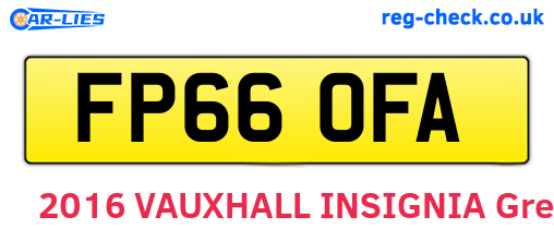 FP66OFA are the vehicle registration plates.