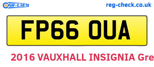 FP66OUA are the vehicle registration plates.