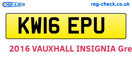 KW16EPU are the vehicle registration plates.