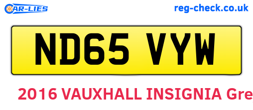 ND65VYW are the vehicle registration plates.
