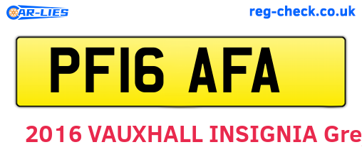 PF16AFA are the vehicle registration plates.