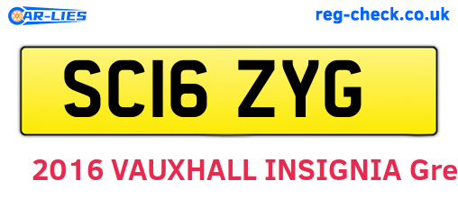 SC16ZYG are the vehicle registration plates.
