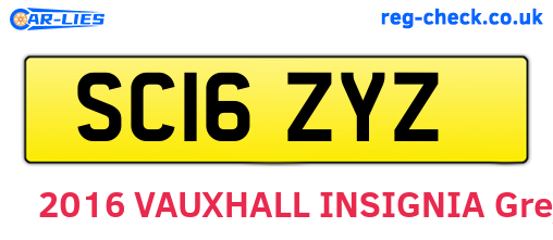 SC16ZYZ are the vehicle registration plates.