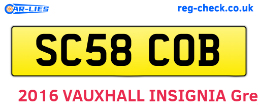 SC58COB are the vehicle registration plates.