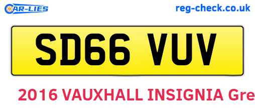 SD66VUV are the vehicle registration plates.