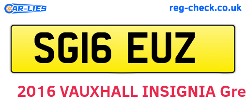 SG16EUZ are the vehicle registration plates.
