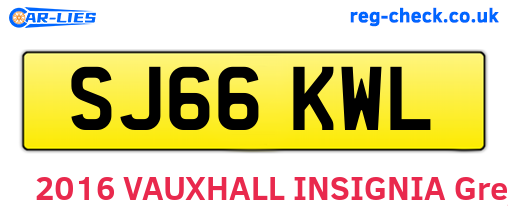 SJ66KWL are the vehicle registration plates.