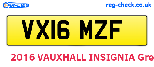 VX16MZF are the vehicle registration plates.