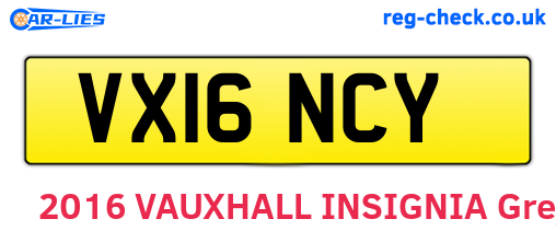 VX16NCY are the vehicle registration plates.
