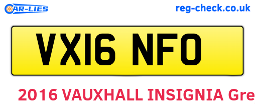 VX16NFO are the vehicle registration plates.