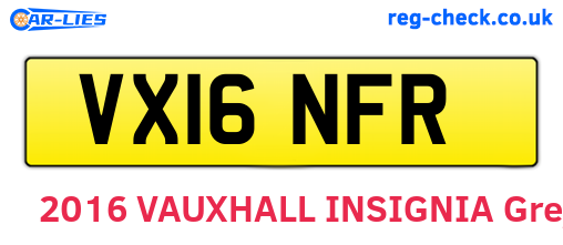 VX16NFR are the vehicle registration plates.