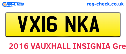 VX16NKA are the vehicle registration plates.