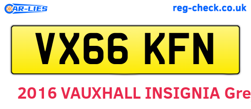 VX66KFN are the vehicle registration plates.