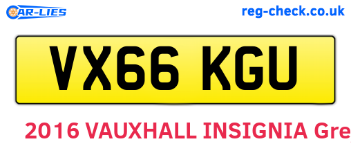 VX66KGU are the vehicle registration plates.