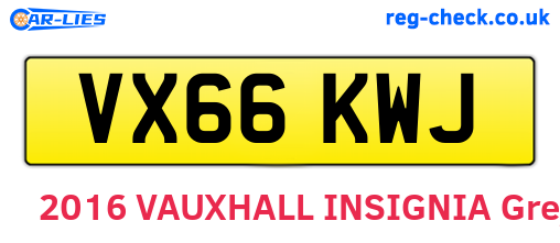 VX66KWJ are the vehicle registration plates.