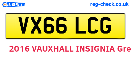VX66LCG are the vehicle registration plates.