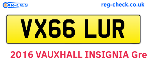 VX66LUR are the vehicle registration plates.